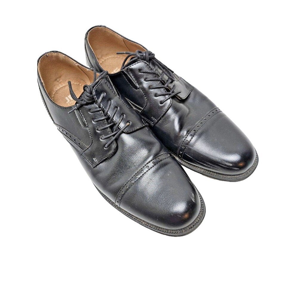 JF J Ferrar Men's Shoes Size 13M Black Cap Toe Perforated Oxford
